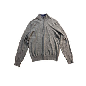 Izod Sweater Men Small Gray Pullover Quarter Zip Long Sleeve Sweatshirt Y2K